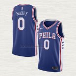 Camiseta Tyrese Maxey NO 0 Philadelphia 76ers Icon Azul