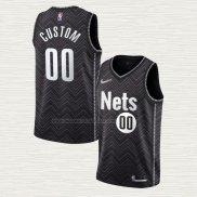 Camiseta Brooklyn Nets Personalizada Earned 2020-21 Negro