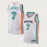 Camiseta Bryn Forbes NO 7 San Antonio Spurs Ciudad 2021-22 Blanco