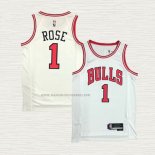 Camiseta Derrick Rose NO 1 Chicago Bulls Association 2021 Blanco