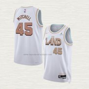 Camiseta Donovan Mitchell NO 45 Cleveland Cavaliers Ciudad 2022-23 Blanco