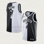Camiseta Kevin Durant NO 7 Brooklyn Nets Split Negro Blanco