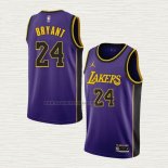 Camiseta Kobe Bryant NO 24 Los Angeles Lakers Statement 2022-23 Violeta