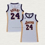 Camiseta Kobe Bryant NO 24 Mujer Los Angeles Lakers Blanco