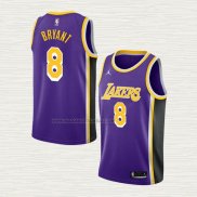 Camiseta Kobe Bryant NO 8 Los Angeles Lakers Statement 2021-22 Violeta