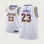 Camiseta Lebron James NO 23 Nino Los Angeles Lakers Association 2017-18 Blanco