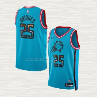 Camiseta Mikal Bridges NO 25 Phoenix Suns Ciudad 2022-23 Azul