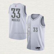 Camiseta Mike Muscala NO 33 Oklahoma City Thunder Ciudad 2021-22 Blanco