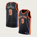 Camiseta RJ Barrett NO 9 New York Knicks Ciudad 2022-23 Negro