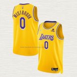 Camiseta Russell Westbrook NO 0 Los Angeles Lakers 75th Anniversary 2021-22 Amarillo