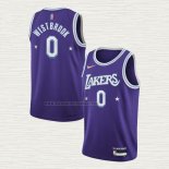 Camiseta Russell Westbrook NO 0 Los Angeles Lakers Ciudad 2021-22 Violeta