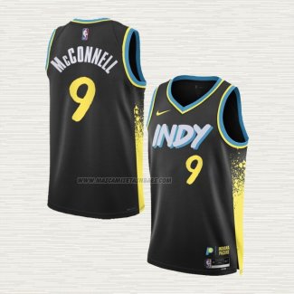 Camiseta T.J. Mcconnell NO 9 Indiana Pacers Ciudad 2023-24 Negro