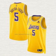 Camiseta Talen Horton-Tucker NO 5 Los Angeles Lakers 75th Anniversary 2021-22 Amarillo