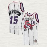 Camiseta Vince Carter NO 15 Toronto Raptors Mitchell & Ness 1998-99 Blanco