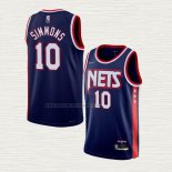 Camiseta Ben Simmons NO 10 Brooklyn Nets Ciudad 2021-22 Azul
