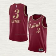 Camiseta Caris Levert NO 3 Cleveland Cavaliers Ciudad 2023-24 Rojo