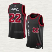 Camiseta Carlik Jones NO 22 Chicago Bulls Ciudad 2023-24 Negro