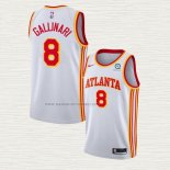 Camiseta Danilo Gallinari NO 8 Atlanta Hawks Association 2020-21 Blanco