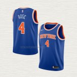 Camiseta Derrick Rose NO 4 Nino New York Knicks Icon Azul