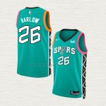 Camiseta Dominick Barlow NO 26 San Antonio Spurs Ciudad 2022-23 Verde