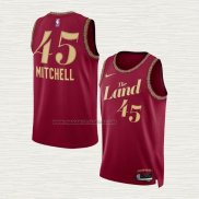Camiseta Donovan Mitchell NO 45 Cleveland Cavaliers Ciudad 2023-24 Rojo