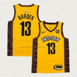 Camiseta James Harden NO 13 Brooklyn Nets Ciudad 2020-21 Amarillo