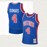 Camiseta Joe Dumars NO 4 Detroit Pistons Mitchell & Ness 1988-89 Azul