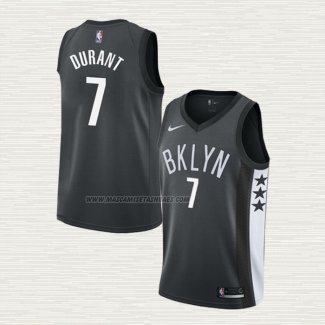 Camiseta Kevin Durant NO 7 Brooklyn Nets Statement Negro