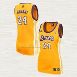 Camiseta Kobe Bryant NO 24 Mujer Los Angeles Lakers Amarillo