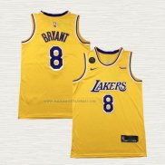 Camiseta Kobe Bryant NO 8 Los Angeles Lakers Retro Amarillo