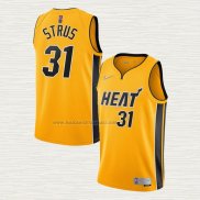 Camiseta Max Strus NO 31 Miami Heat Earned 2020-21 Oro
