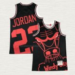 Camiseta Michael Jordan NO 23 Chicago Bulls Mitchell & Ness Big Face Negro