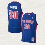Camiseta Rasheed Wallace NO 30 Detroit Pistons Mitchell & Ness 2003-04 Azul