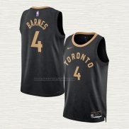 Camiseta Scottie Barnes NO 4 Toronto Raptors Ciudad 2022-23 Negro