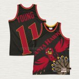 Camiseta Trae Young NO 11 Atlanta Hawks Mitchell & Ness Big Face Negro
