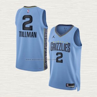 Camiseta Xavier Tillman NO 2 Memphis Grizzlies Statement 2022-23 Azul