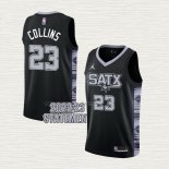 Camiseta Zach Collins NO 23 San Antonio Spurs Statement 2022-23 Negro