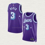 Camiseta Anthony Davis NO 3 Los Angeles Lakers Ciudad Edition 2021-22 Violeta