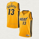 Camiseta Bam Adebayo NO 13 Miami Heat Earned 2020-21 Oro