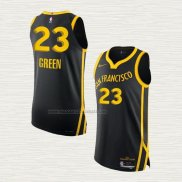 Camiseta Draymond Green NO 23 Golden State Warriors Ciudad Autentico 2023-24 Negro
