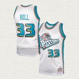 Camiseta Grant Hill NO 33 Detroit Pistons Mitchell & Ness 1998-99 Blanco