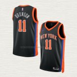 Camiseta Jalen Brunson NO 11 New York Knicks Ciudad 2022-23 Negro