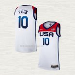 Camiseta Jayson Tatum NO 10 USA 2021 Blanco