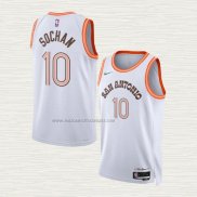 Camiseta Jeremy Sochan NO 10 San Antonio Spurs Ciudad 2023-24 Blanco