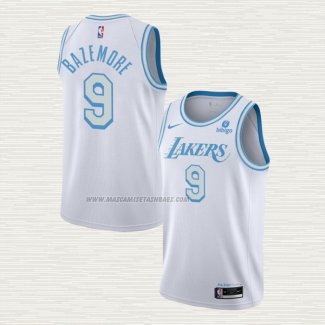Camiseta Kent Bazemore NO 9 Los Angeles Lakers Ciudad 2021-22 Blanco
