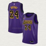 Camiseta Kobe Bryant NO 24 Los Angeles Lakers Ciudad 2018 Violeta