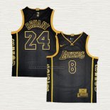 Camiseta Kobe Bryant NO 8 24 Los Angeles Lakers Retirement Negro