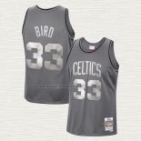 Camiseta Larry Bird NO 33 Boston Celtics Mitchell & Ness 1985-86 Gris