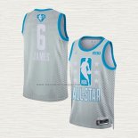Camiseta LeBron James NO 6 Los Angeles Lakers All Star 2022 Gris