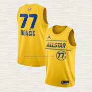 Camiseta Luka Doncic NO 77 Dallas Mavericks All Star 2021 Oro